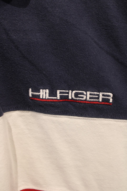 Tommy-Hilfiger Rugby Shirt | Vintage 90s Bold Stripe Long Sleeve Polo | Preppy Heritage Sportswear