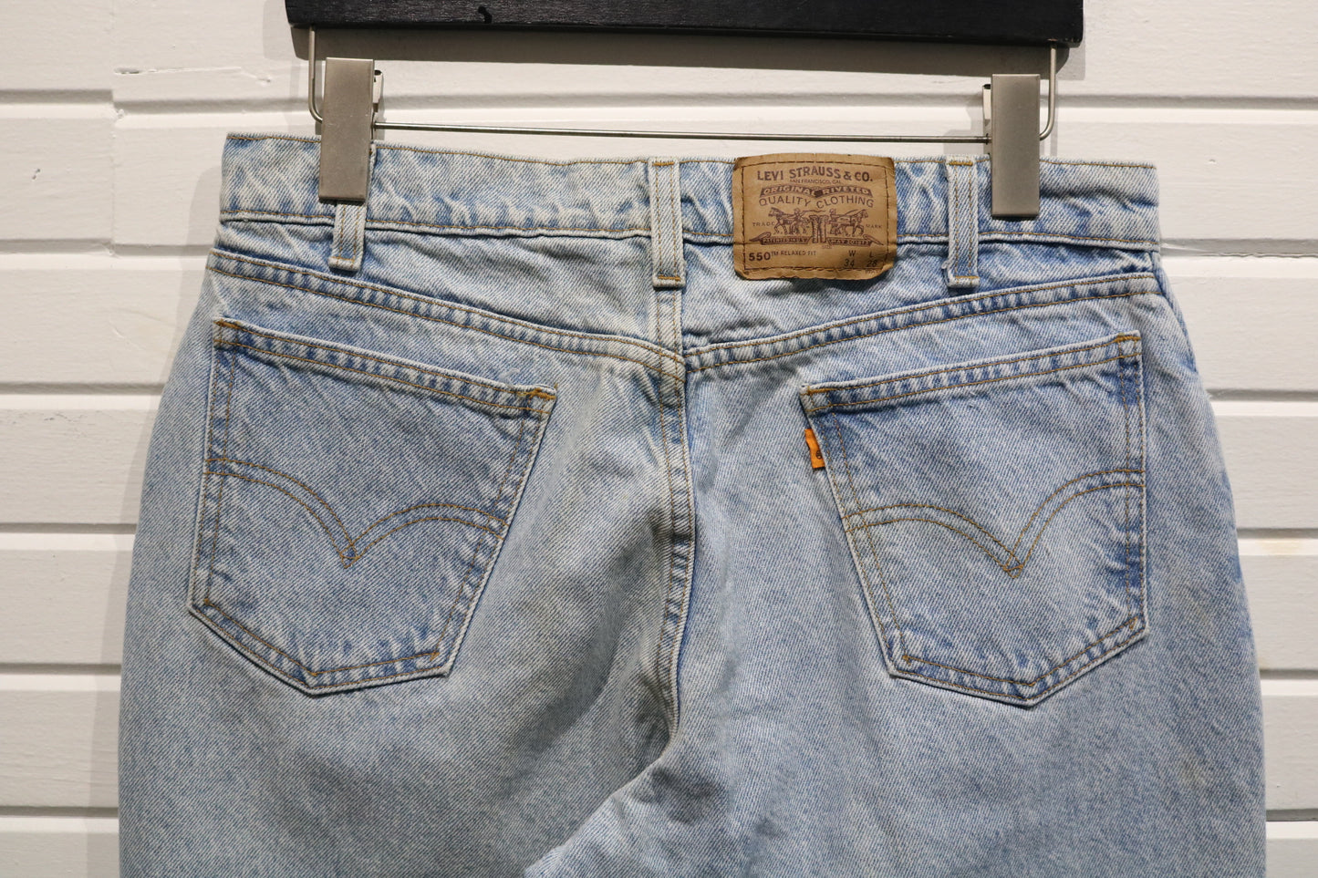 Levi's 550 Relaxed-Fit Jeans | Vintage 90s Light Wash Denim Pants | Classic Straight-Leg Casual Trousers