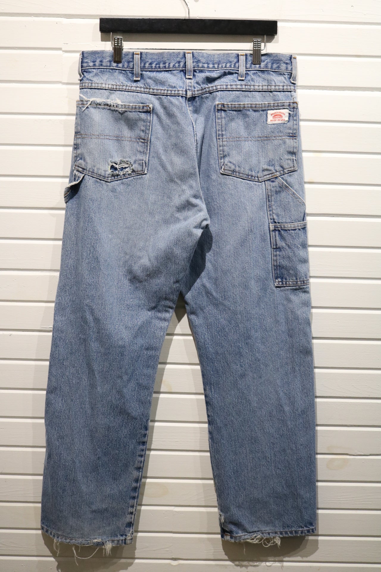 Round-House Carpenter Jeans | Vintage 1990s Distressed Made-in-USA Denim Work Pants | Rugged Utility Streetwear