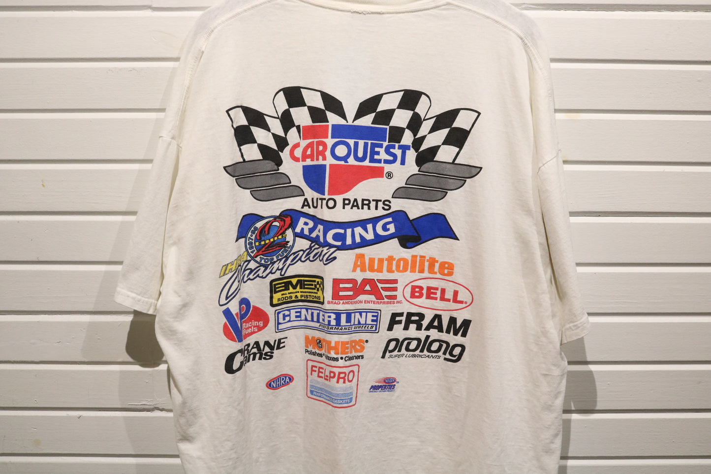 Paul-Romine Racing T-Shirt | Vintage 1990s Drag Racing Graphic Tee | Flame Print Champion Collectible