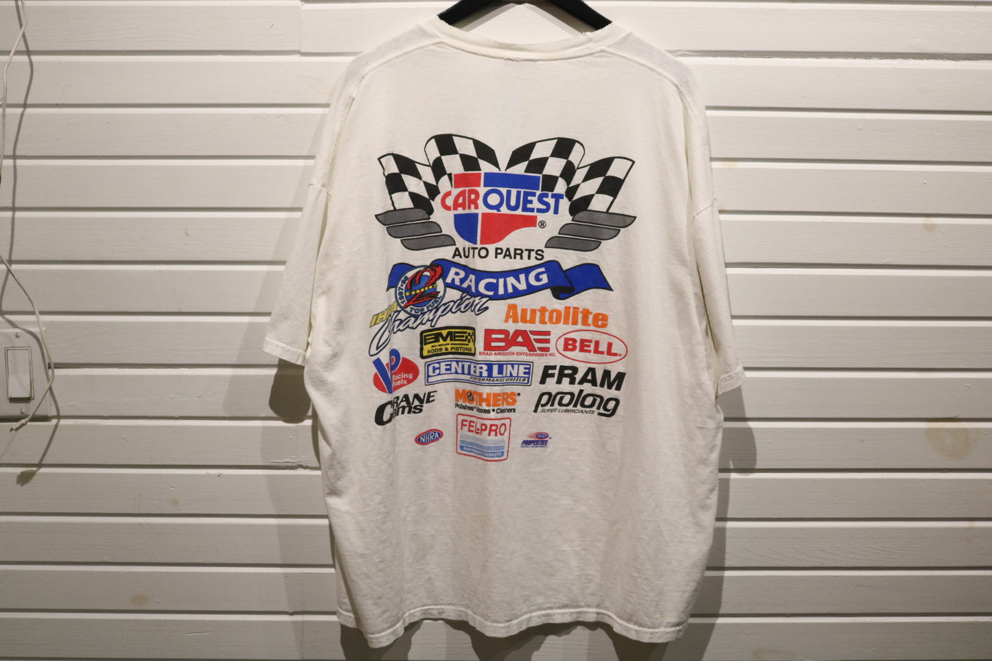 Paul-Romine Racing T-Shirt | Vintage 1990s Drag Racing Graphic Tee | Flame Print Champion Collectible
