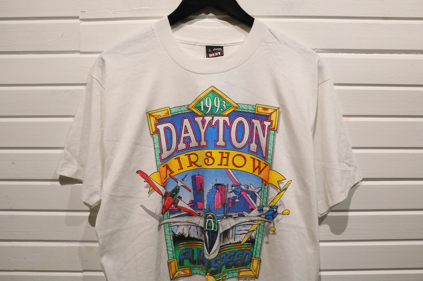Dayton Airshow T-Shirt | Vintage 1993 Airplane Graphic Tee | Aviation Flight Speed Collectible