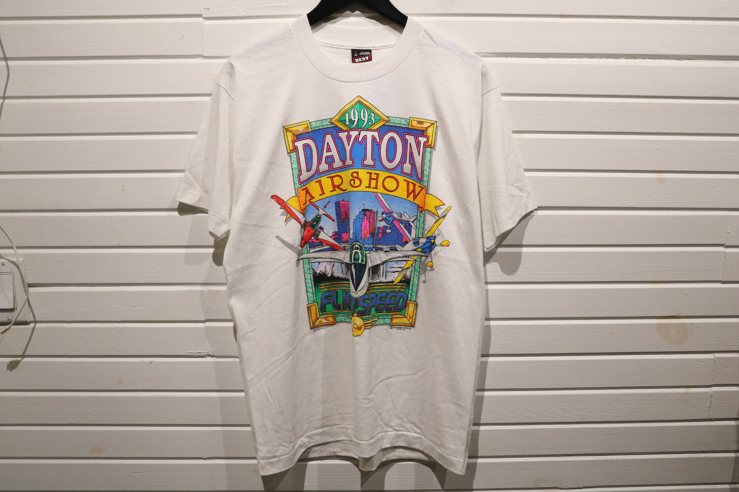 Dayton Airshow T-Shirt | Vintage 1993 Airplane Graphic Tee | Aviation Flight Speed Collectible