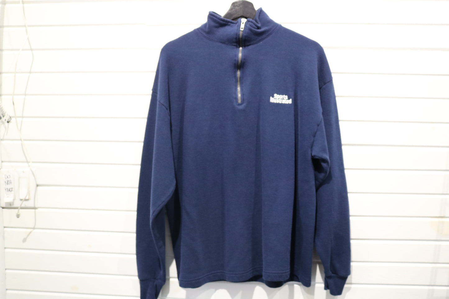 Sports Illustrated Quarter-Zip Fleece | Vintage 1990s Navy Pullover Sweatshirt | Classic Sportswear Top