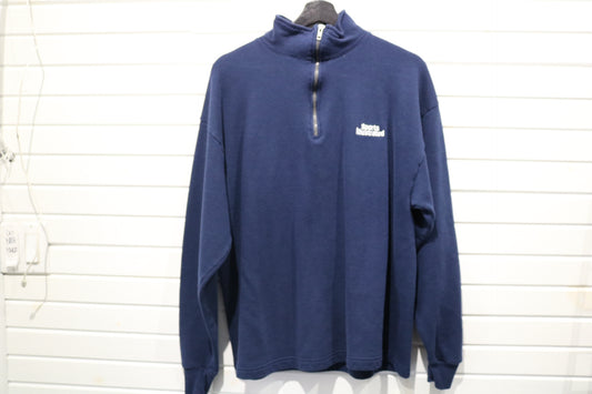 Sports Illustrated Quarter-Zip Fleece | Vintage 1990s Navy Pullover Sweatshirt | Classic Sportswear Top