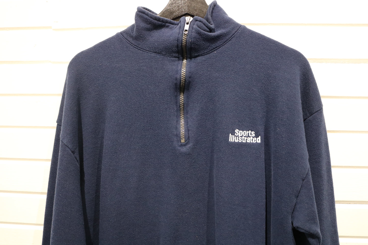 Sports Illustrated Quarter-Zip Fleece | Vintage 1990s Navy Pullover Sweatshirt | Classic Sportswear Top