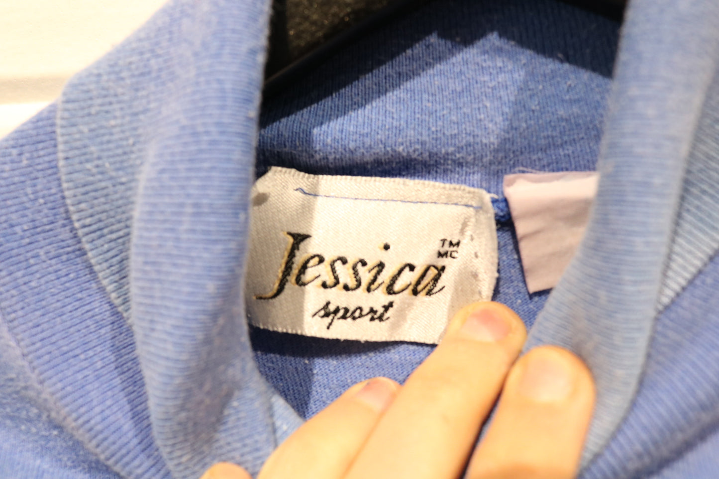 Jessica Sport Turtleneck Sweater | Vintage 1990s Blue Pullover Long Sleeve Knit | Classic Cozy Top