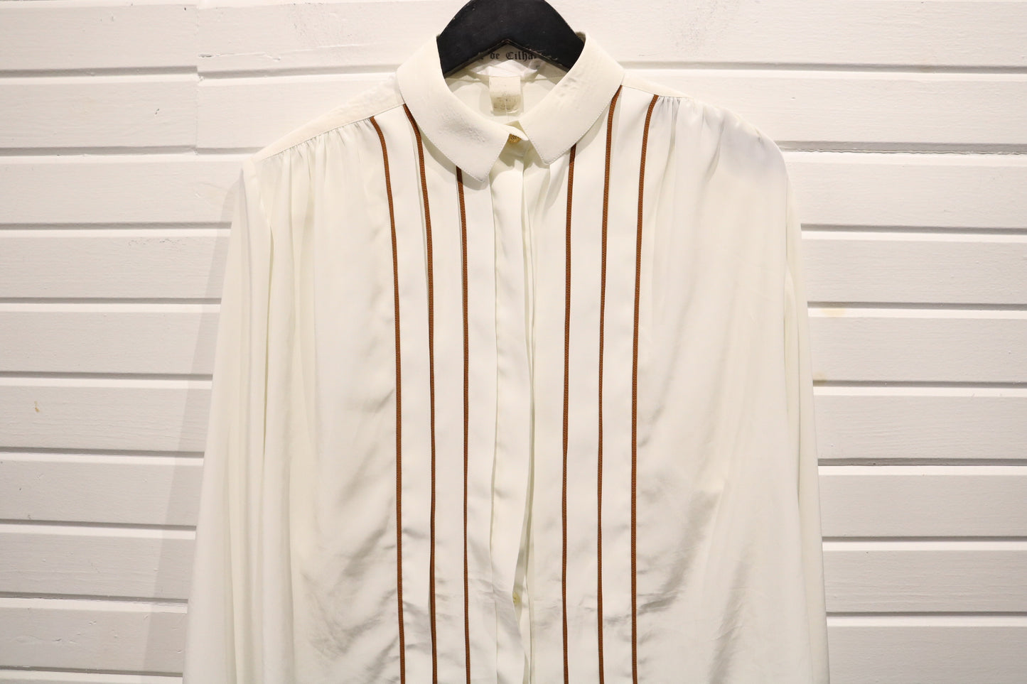 Albert-de-Cilhac Shirt | Vintage 70s Ivory Pleated Tuxedo Style Button-Up | Retro Formalwear Blouse