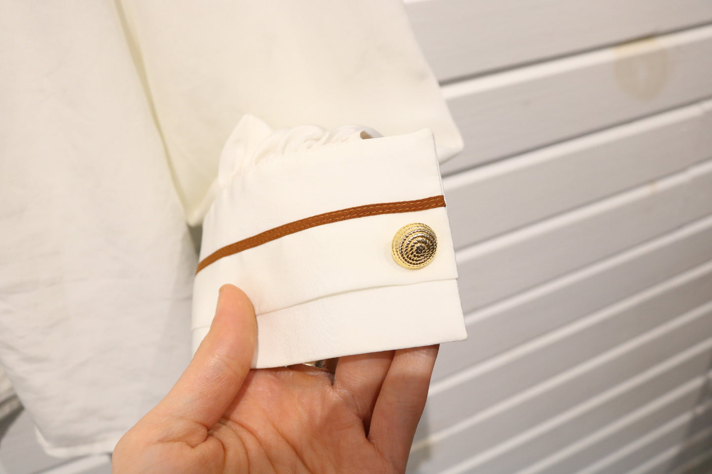 Albert-de-Cilhac Shirt | Vintage 70s Ivory Pleated Tuxedo Style Button-Up | Retro Formalwear Blouse