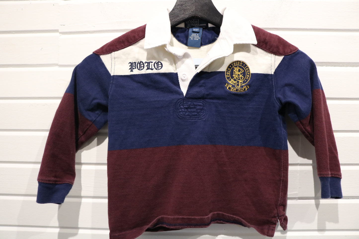 Polo Ralph Lauren Rugby Shirt | Vintage Classic Embroidered Crest Long Sleeve Top | Youth Sportswear