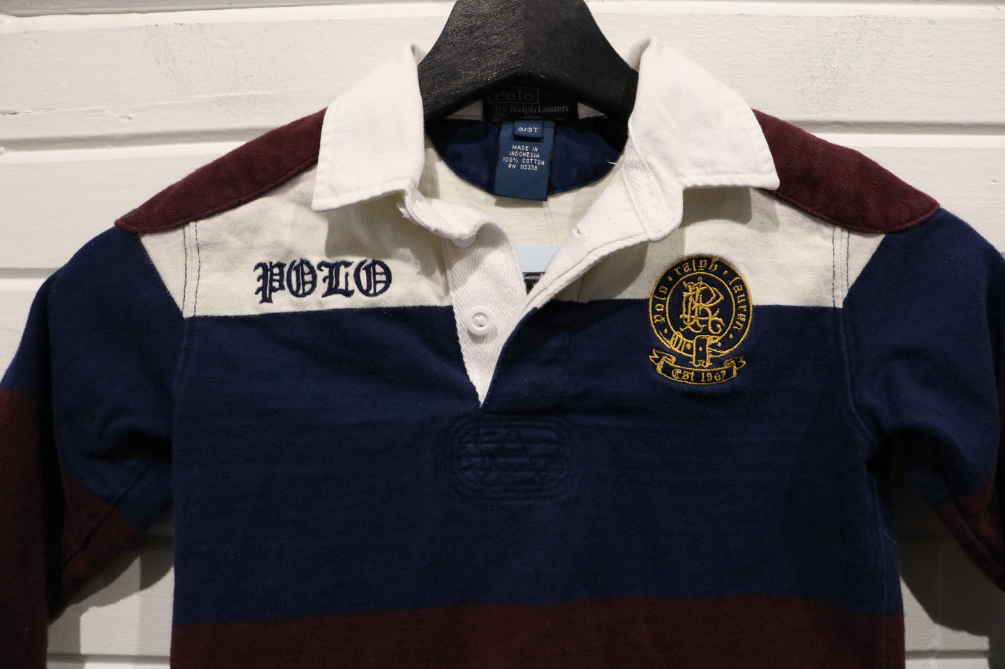 Polo Ralph Lauren Rugby Shirt | Vintage Classic Embroidered Crest Long Sleeve Top | Youth Sportswear
