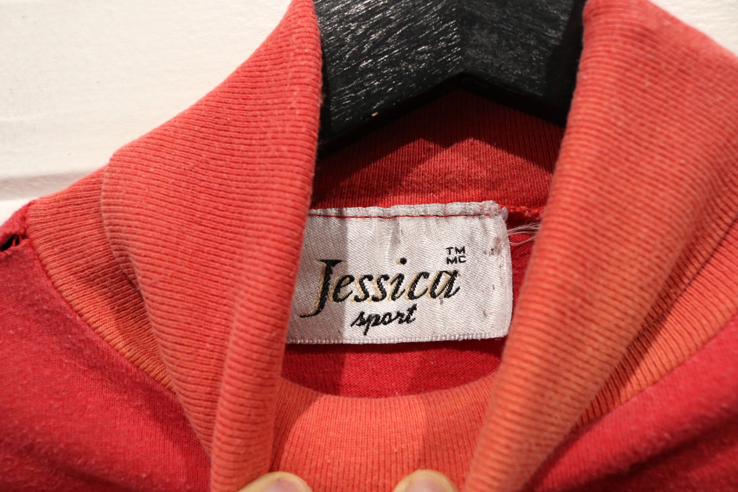 Jessica-Sport Red Turtleneck | Vintage 90s Long Sleeve Top | Classic Layering Shirt