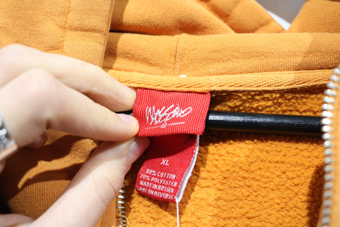 Mossimo Zip-Up Hoodie | Vintage 2000s Orange Graphic Hooded Sweatshirt | Classic Street Style Sweatshirt