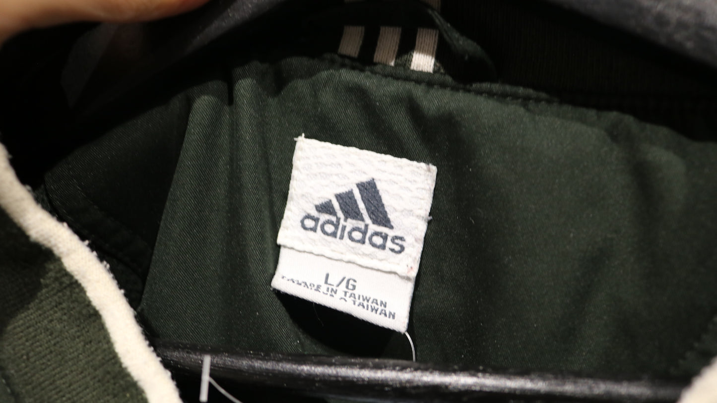 Adidas Climashell Windbreaker | Vintage 90s Forest Green V-Neck Pullover Jacket | Classic Retro Outerwear