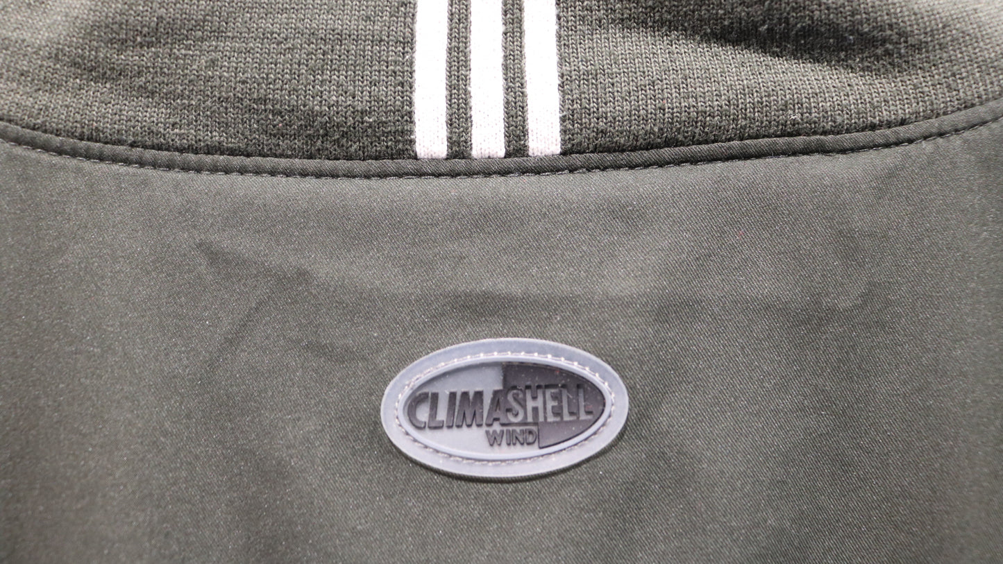 Adidas Climashell Windbreaker | Vintage 90s Forest Green V-Neck Pullover Jacket | Classic Retro Outerwear