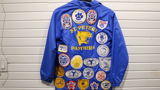 St. Peters Panthers Varsity Jacket | Vintage 1990s Track and Soccer Award Coaches Jacket | Athletic Patch Windbreaker
