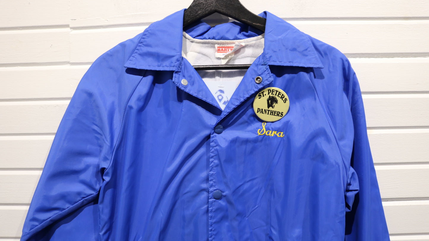 St. Peters Panthers Varsity Jacket | Vintage 1990s Track and Soccer Award Coaches Jacket | Athletic Patch Windbreaker