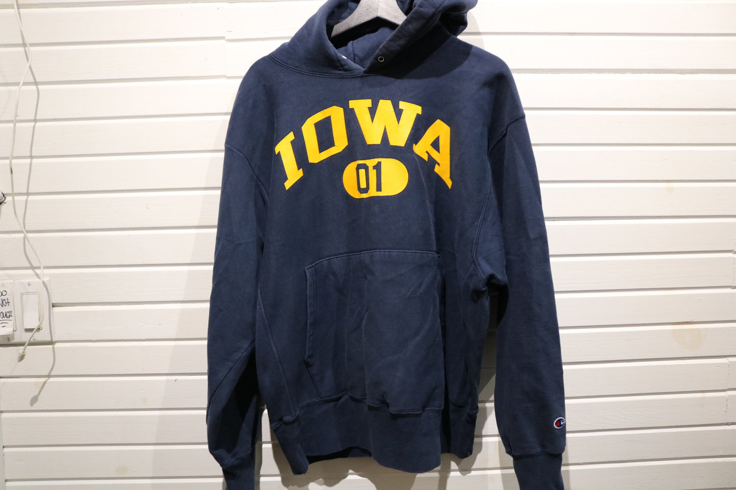 Vintage Iowa Champion Hoodie | 2000s University Navy Sweatshirt | College Reverse-Weave Pullover