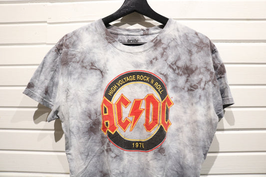 AC-DC High Voltage Rock N Roll T-Shirt | Vintage Tie-Dye Band Graphic Tee | Classic Concert Music Apparel