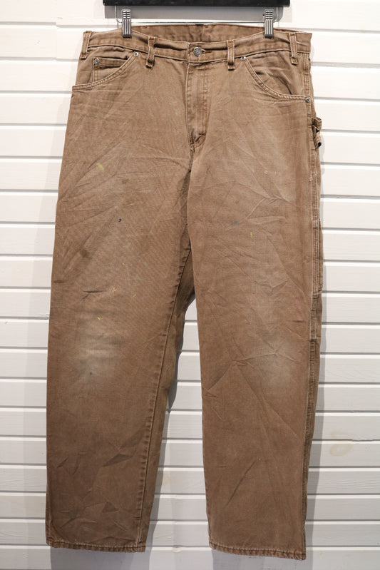 Dickies Carpenter Pants | Vintage Workwear Utility Trousers | Classic Brown Canvas Pants