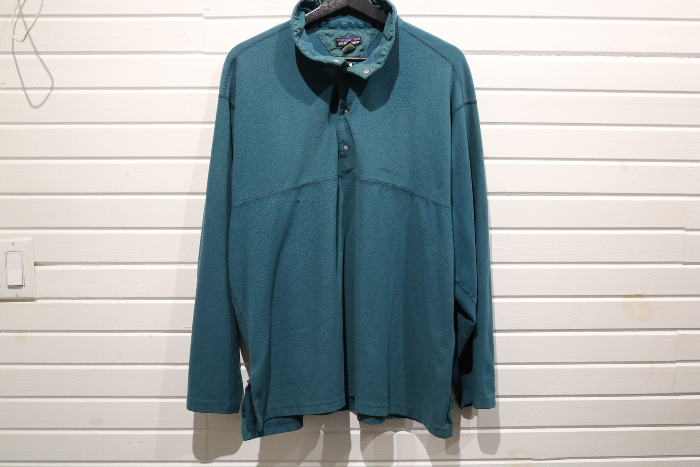 Vintage Patagonia Pullover Fleece | 90s Synchilla Teal Snap Front Jacket | Outdoor Layer Top