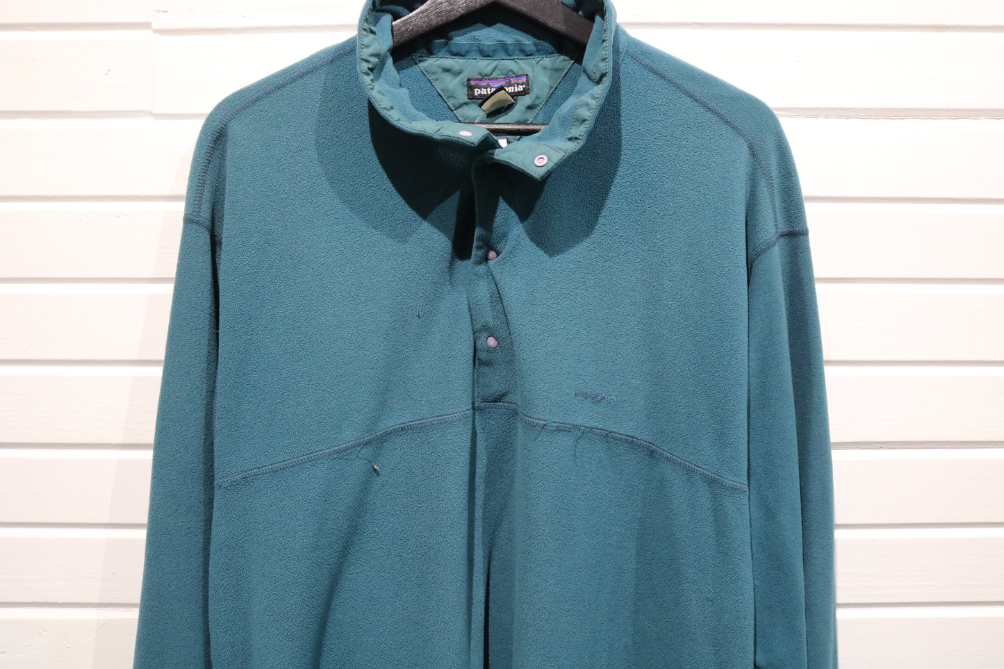 Vintage Patagonia Pullover Fleece | 90s Synchilla Teal Snap Front Jacket | Outdoor Layer Top