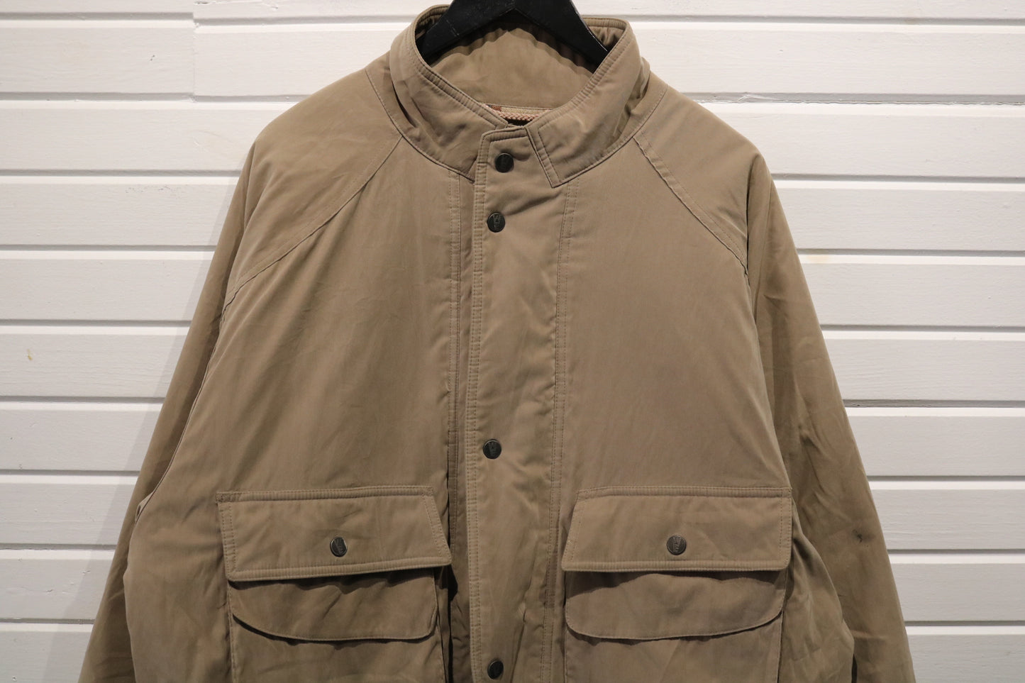 London Fog Winning Edge Jacket | Vintage Utility Outerwear | Men's Tan Bomber Coat | Workwear Style