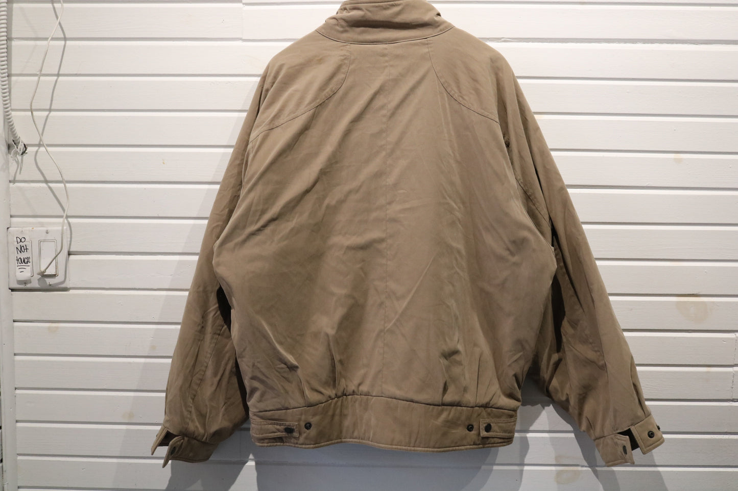 London Fog Winning Edge Jacket | Vintage Utility Outerwear | Men's Tan Bomber Coat | Workwear Style