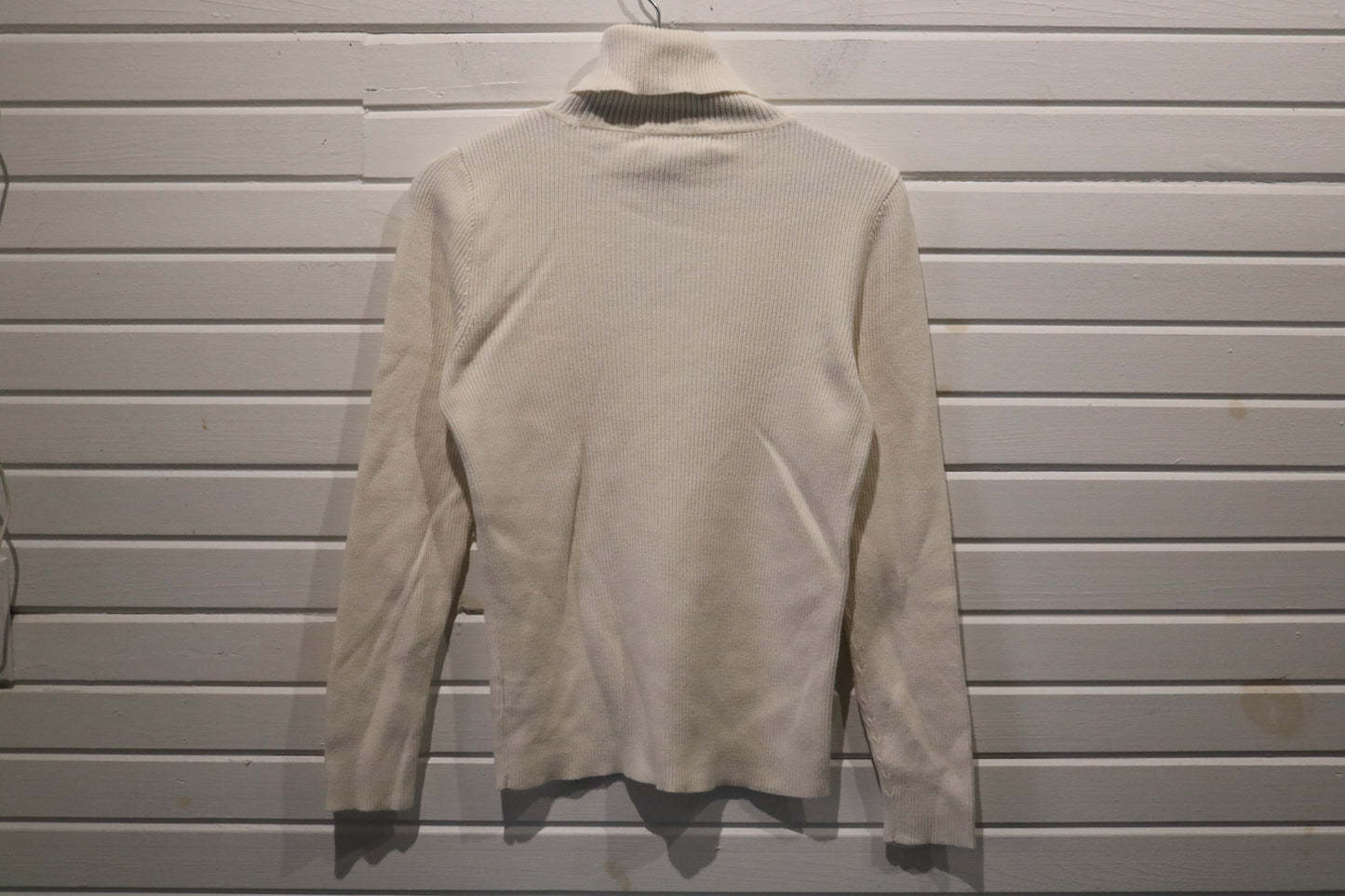 Lauren-Ralph-Lauren Turtle-Neck Sweater | Vintage Ribbed Knit Classic Pullover | Minimalist Cream Sweater