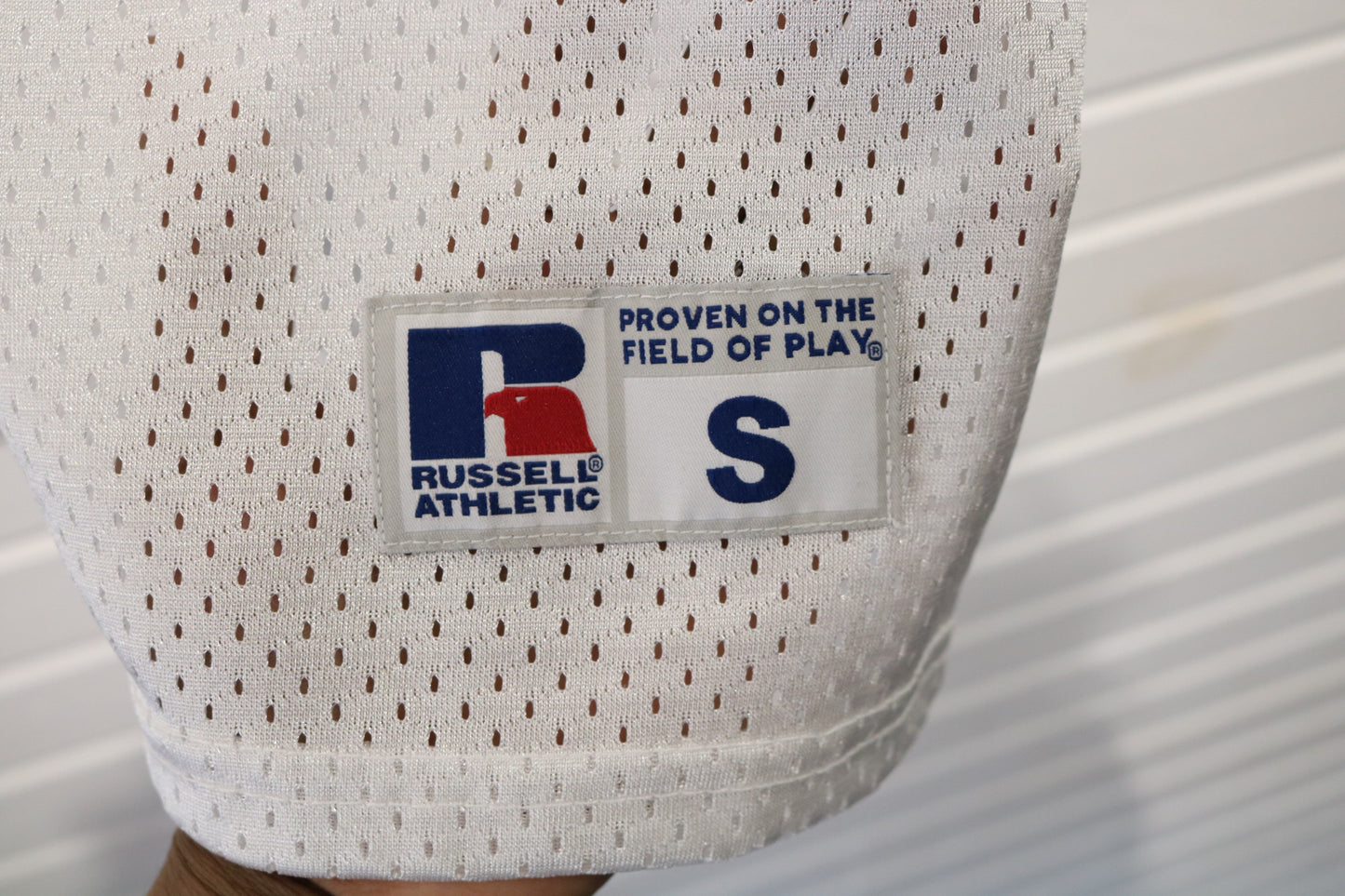 Russell Athletic Wildcats Cheerleader Jersey | Vintage Cheer Tee | White Mesh Sports Shirt