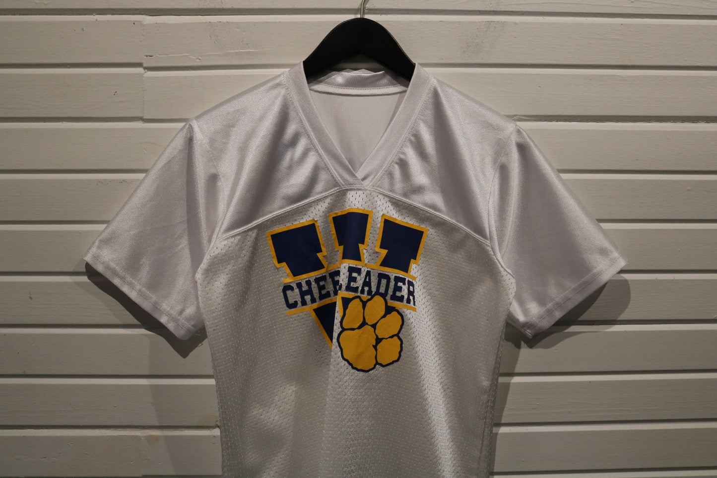 Russell Athletic Wildcats Cheerleader Jersey | Vintage Cheer Tee | White Mesh Sports Shirt