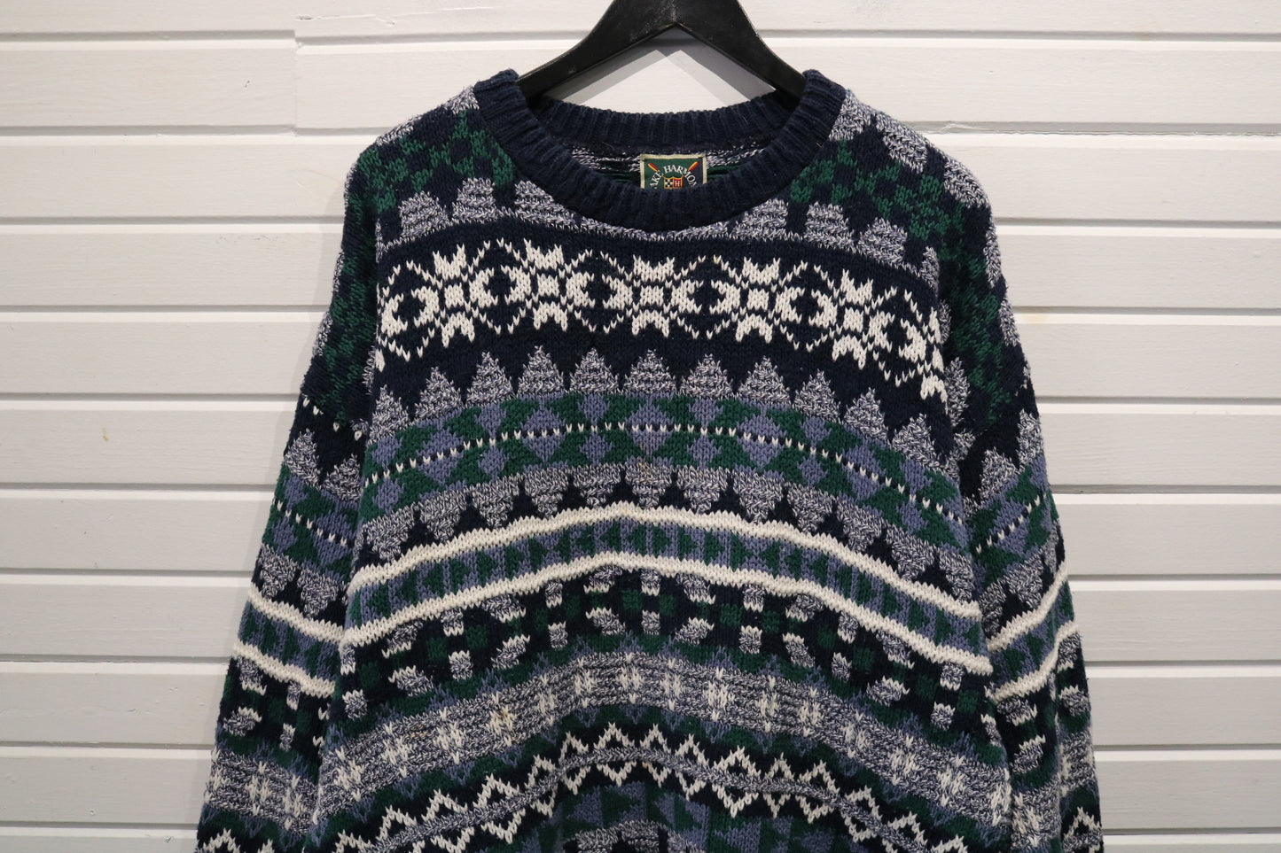 Lake-Harmony Sweater | Vintage 90s Nordic Knit Pullover | Classic Winterwear Jumper