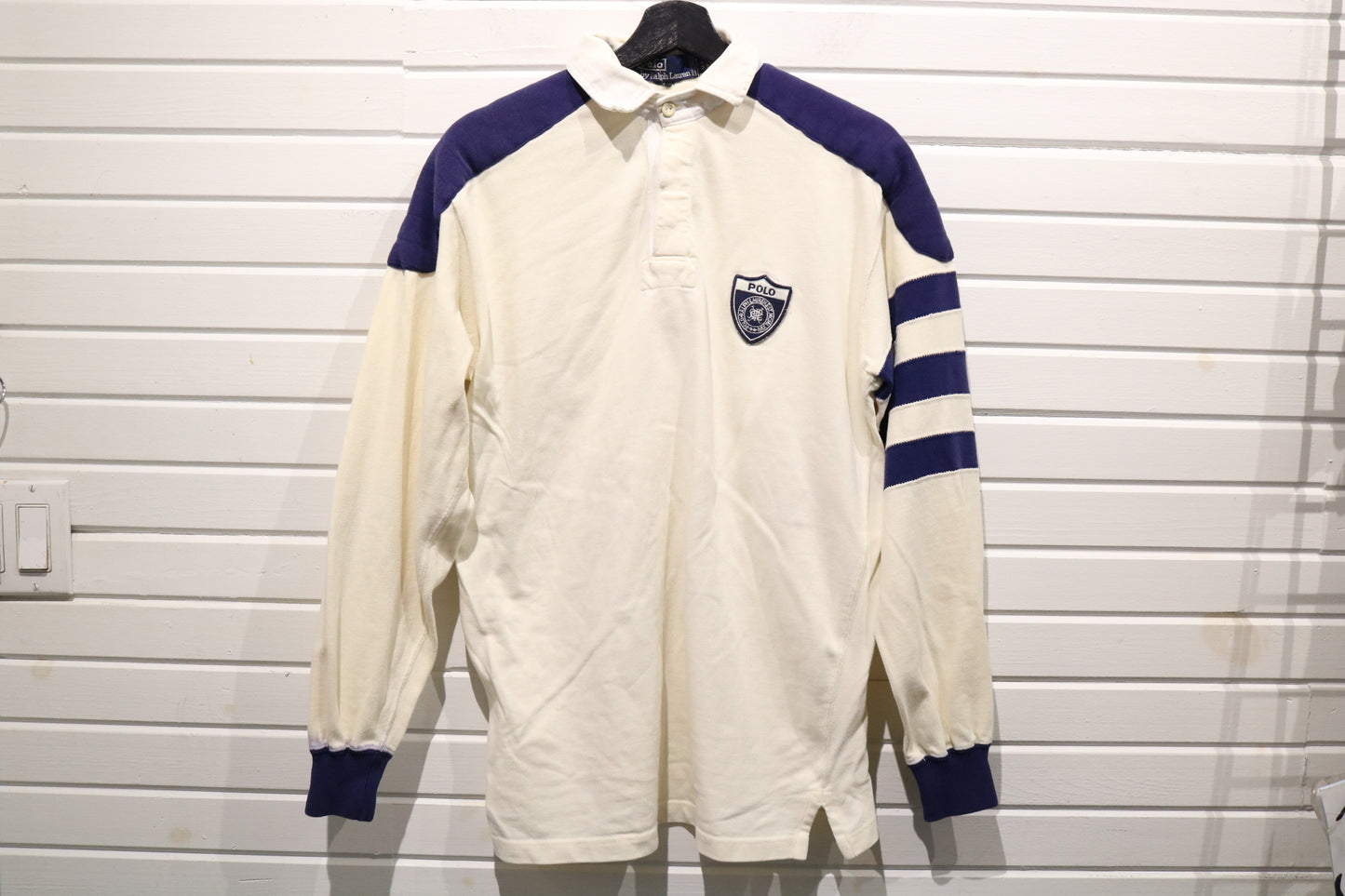 Polo Ralph-Lauren Rugby Shirt | Vintage Classic Crest Long Sleeve Pullover | Collegiate Sports Top