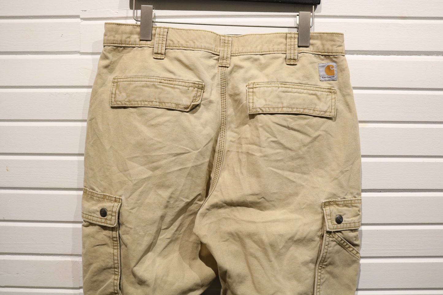 Carhartt Cargo Pants | Vintage Relaxed Fit Utility Work Trousers | Classic Tan Cotton Workwear
