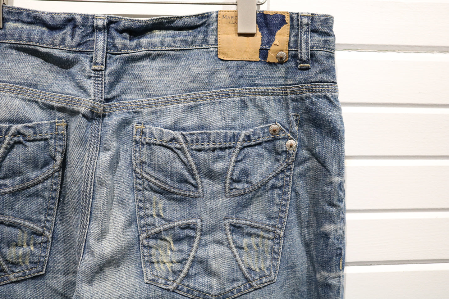 Marc Ecko Denim Jeans | Vintage Boot-Cut Distressed Embroidered Denim Pants | 2000s Street Style Clothing