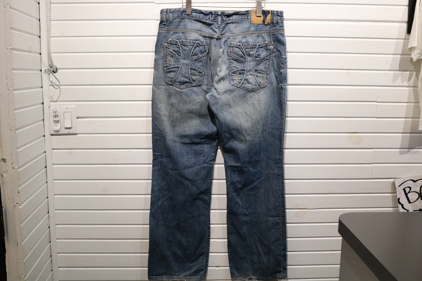 Marc Ecko Denim Jeans | Vintage Boot-Cut Distressed Embroidered Denim Pants | 2000s Street Style Clothing