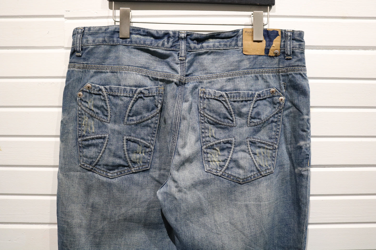 Marc Ecko Denim Jeans | Vintage Boot-Cut Distressed Embroidered Denim Pants | 2000s Street Style Clothing