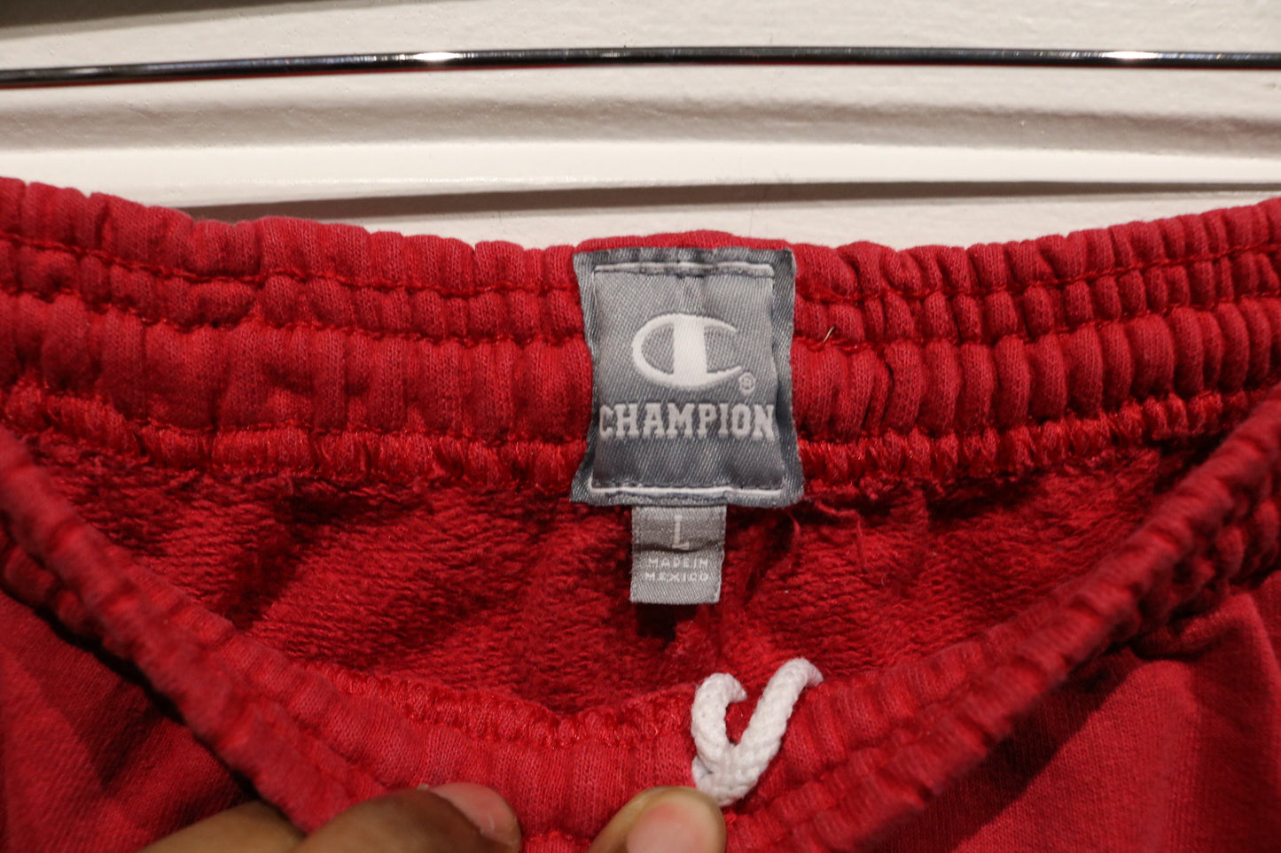 Champion Sweatpants | Vintage 90s Red Elastic Waist Joggers | Classic Streetwear Lounge Pants