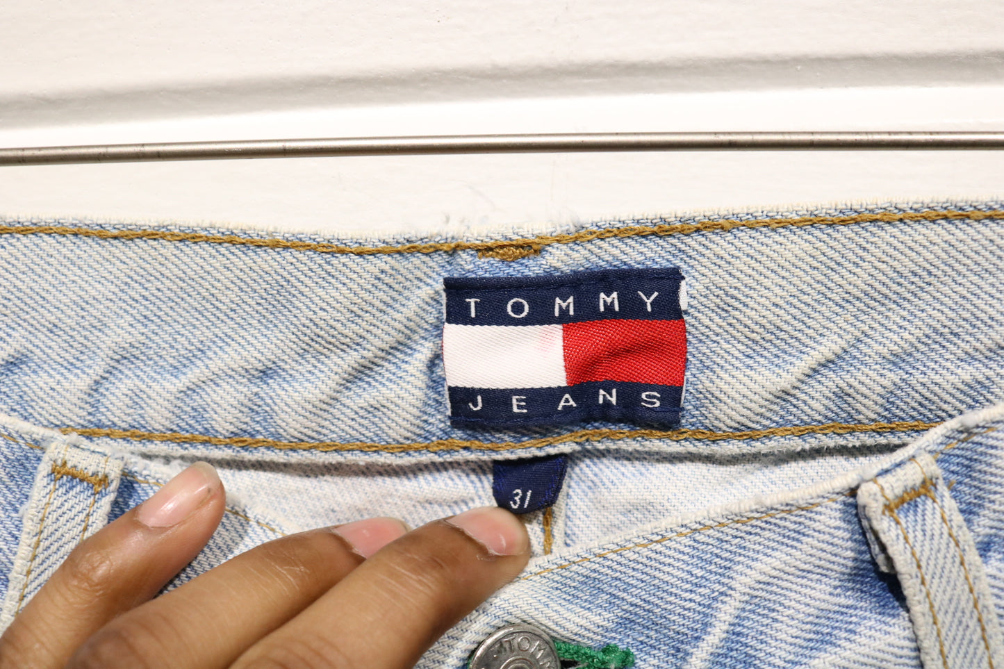 Tommy Jeans Denim Jeans | Vintage 90s Light Wash Straight Leg Jeans | Classic Relaxed Fit Denim Pants