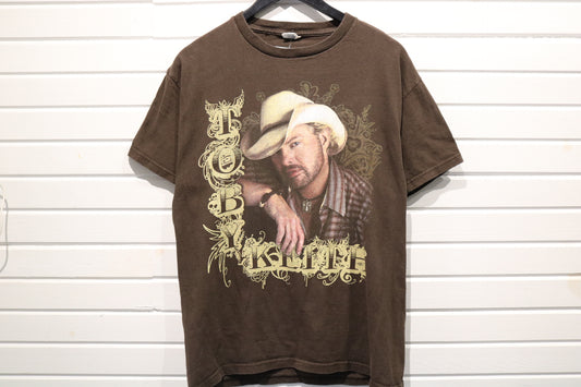 Toby-Keith T-Shirt | Vintage Country Music Portrait Graphic Tee | America's Toughest World Tour Collectible