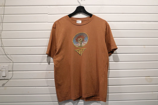 Winterland Classic Rock T-Shirt | Vintage 1990s Skeleton Art Graphic Tee | Brown Collectible Band Shirt