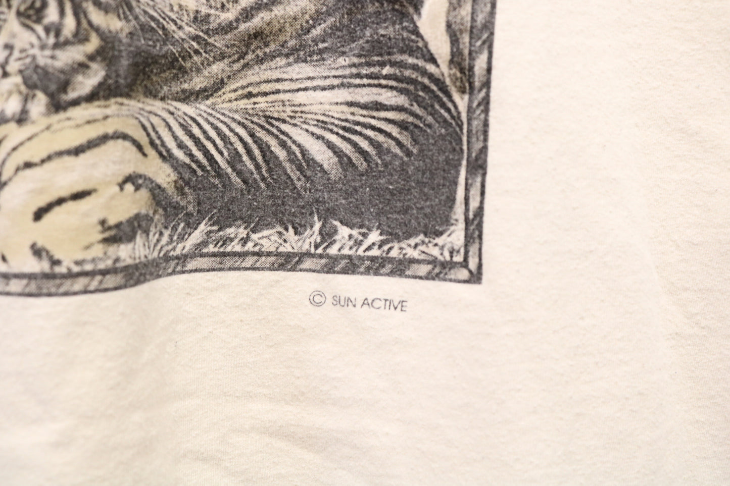 Sun-Active Tiger Graphic T-Shirt | Vintage Wildlife Art Print Tee | Nature Animal Top