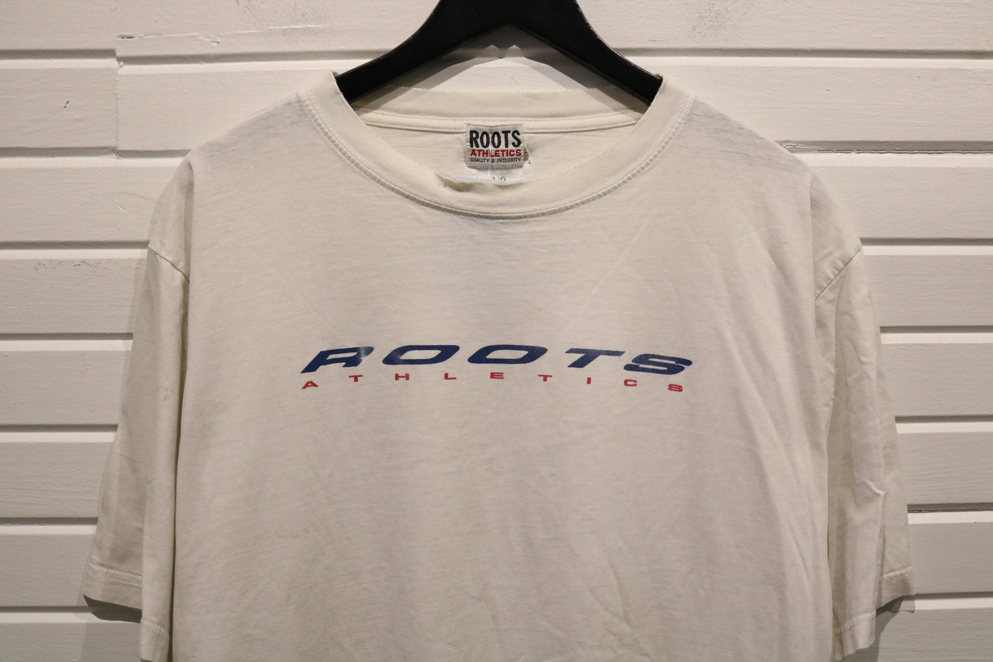 Roots-Athletics T-Shirt | Vintage 1990s Minimal Logo Crewneck Tee | Classic Sportswear