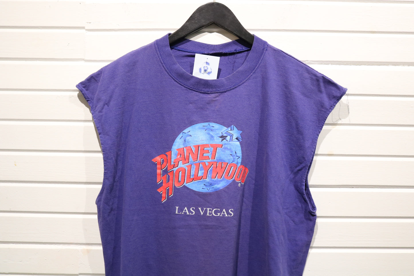 Planet-Hollywood Las Vegas Muscle Tee | Vintage 90s Sleeveless Graphic T-Shirt | Retro Tourist Souvenir Top