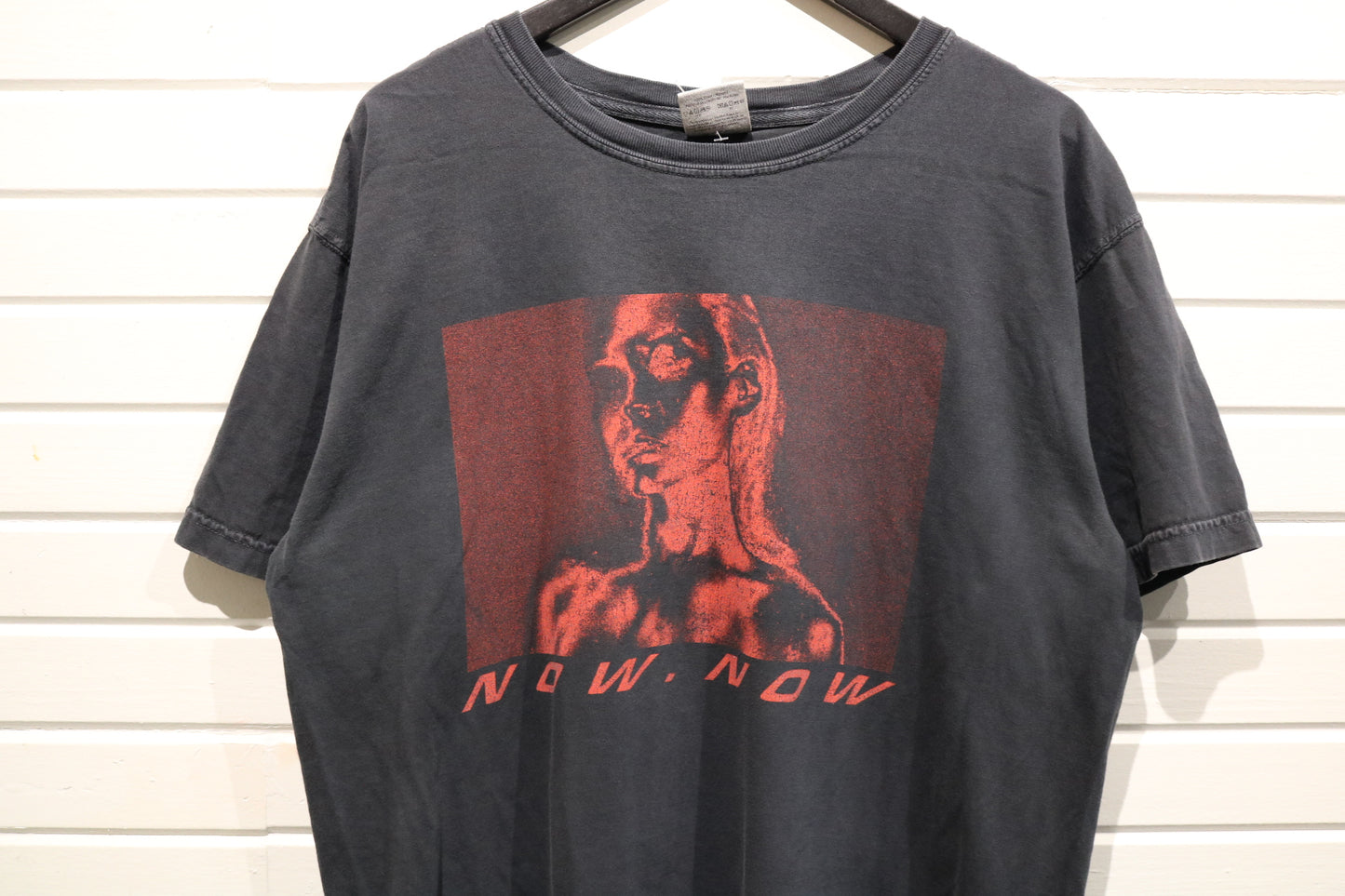 Now-Now Graphic T-Shirt | Vintage Band Tour Shirt Dark Art Print | Double-Sided Red Design