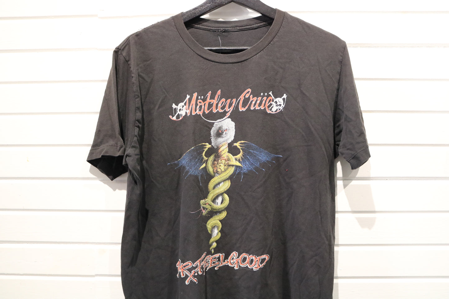 Motley-Crue T-Shirt | Vintage '80s Dr Feelgood Band Graphic Tee | Men's Rock Music Shirt
