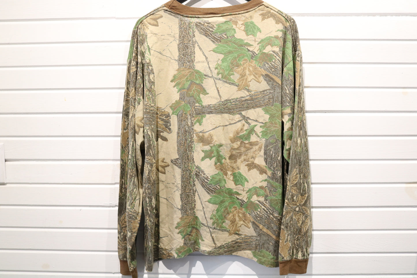 Real-Tree Camo Long Sleeve Shirt | Vintage 1990s Woodland Pattern Hunting Shirt | Outdoor Gear