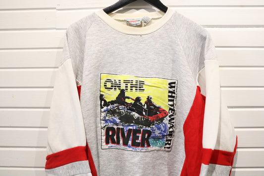 McGregor Whitewater River Sweatshirt | Vintage 1980s Rafting Graphic Pullover | Outdoor Adventure Top