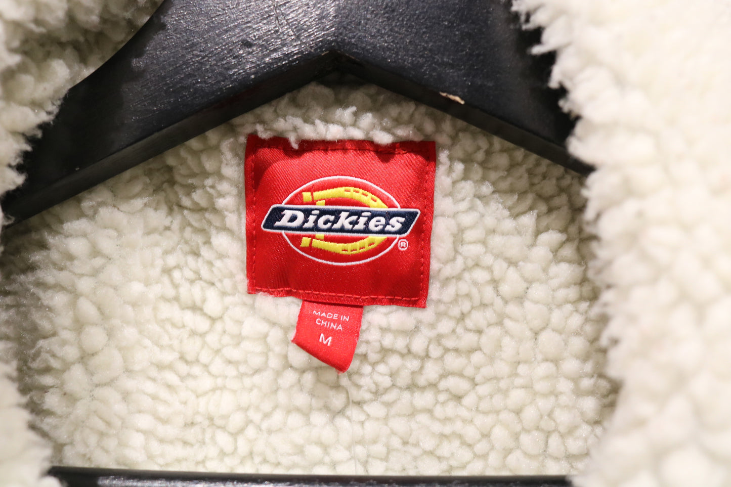 Dickies Denim Sherpa Jacket | Vintage 2000s Faux Shearling Collar Jean Coat | Classic Workwear Outerwear