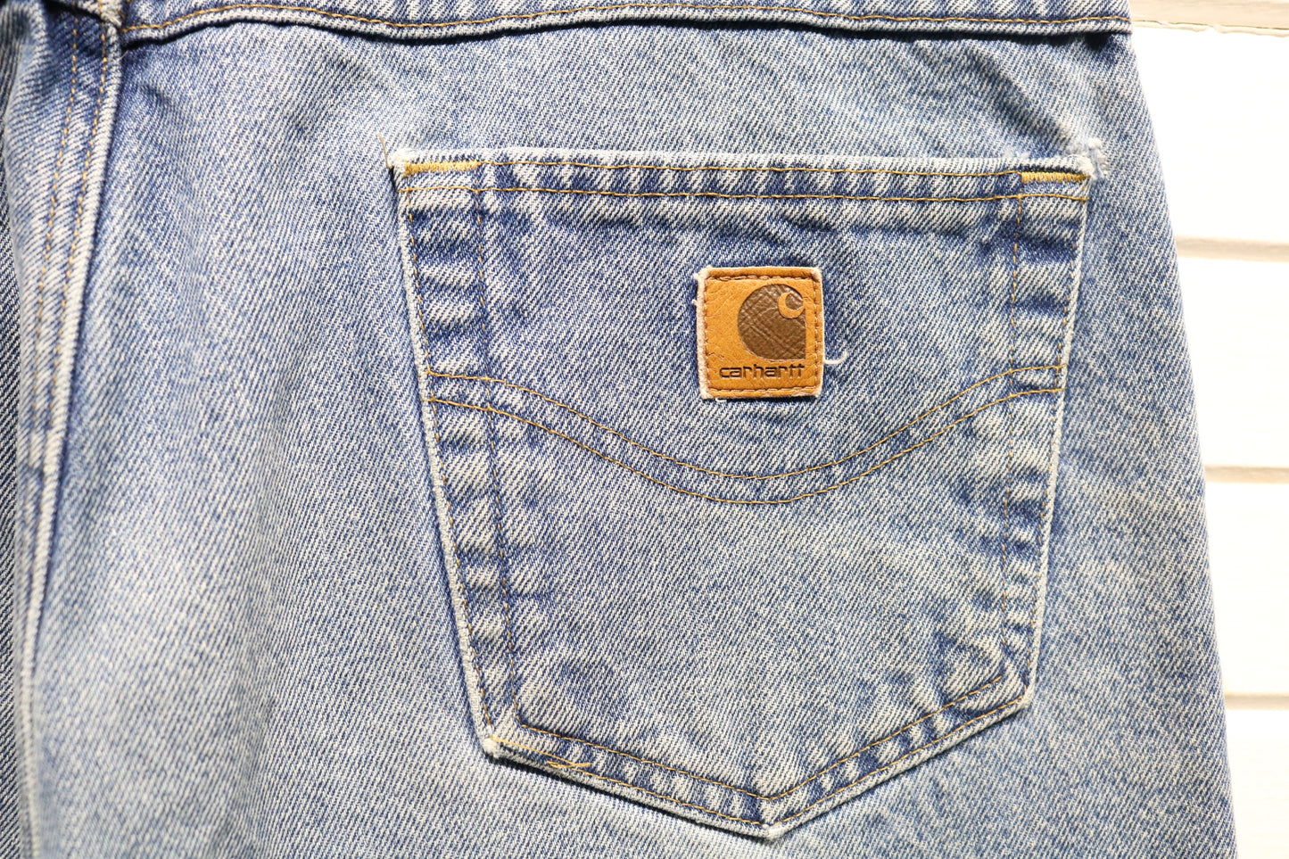 Carhartt Jeans | Vintage 1990s Straight Leg Denim Pants | Relaxed Fit Workwear Style | Classic Blue Wash